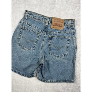Levis Shorts Womens 3 Blue Denim 550 Jorts Vtg 90s Mom Red‎ Tab Relaxed Faded